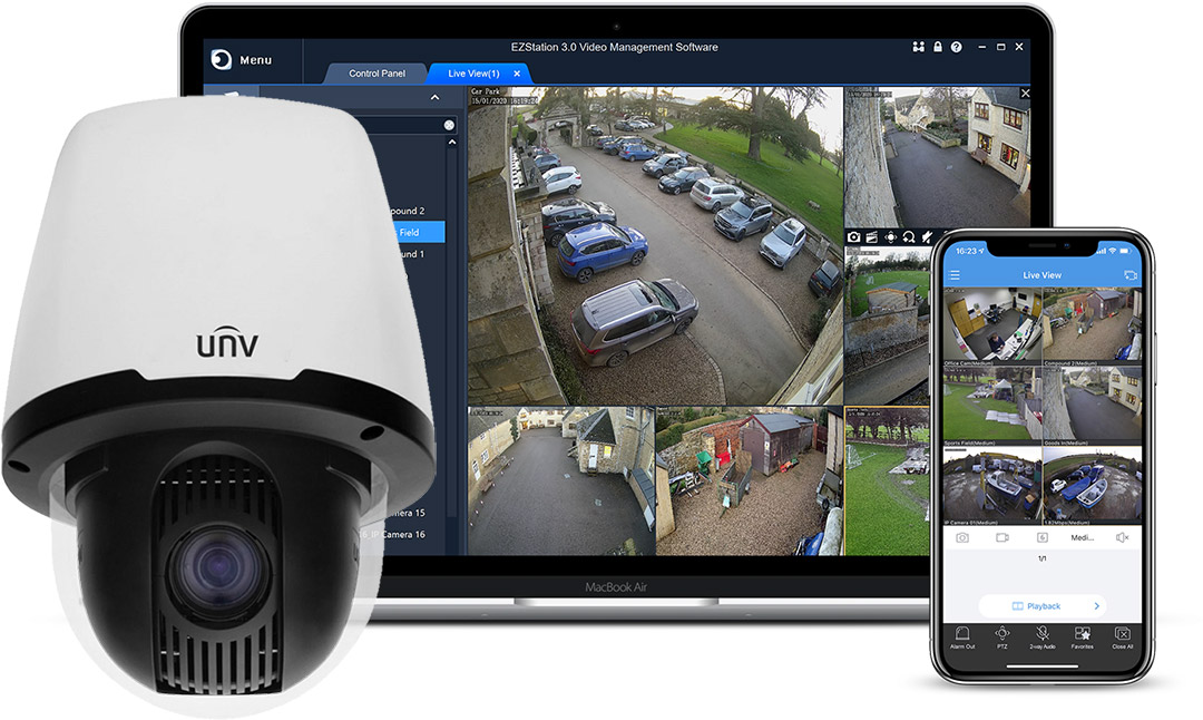 CCTV camera with remote viewing and playback